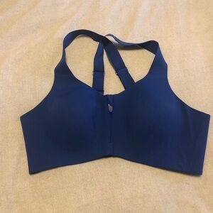 knix Navy Blue Front-Zip Wireless Sports Bra